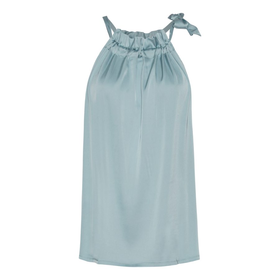 Karmamia ruffle tie top sky