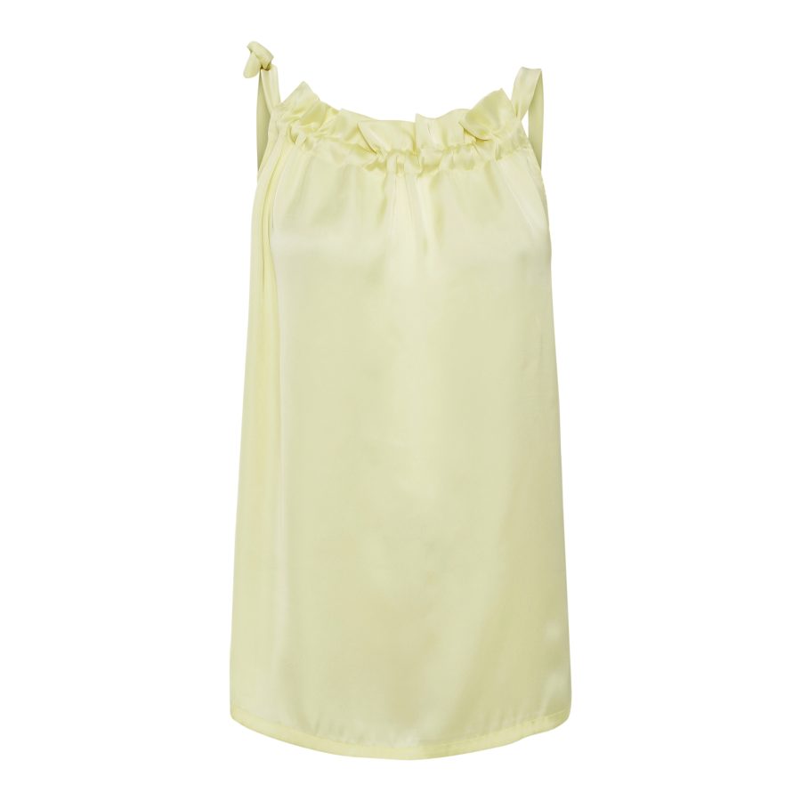 KARMAMIA CHAMPAGNE RUFFLE TIE TOP-0