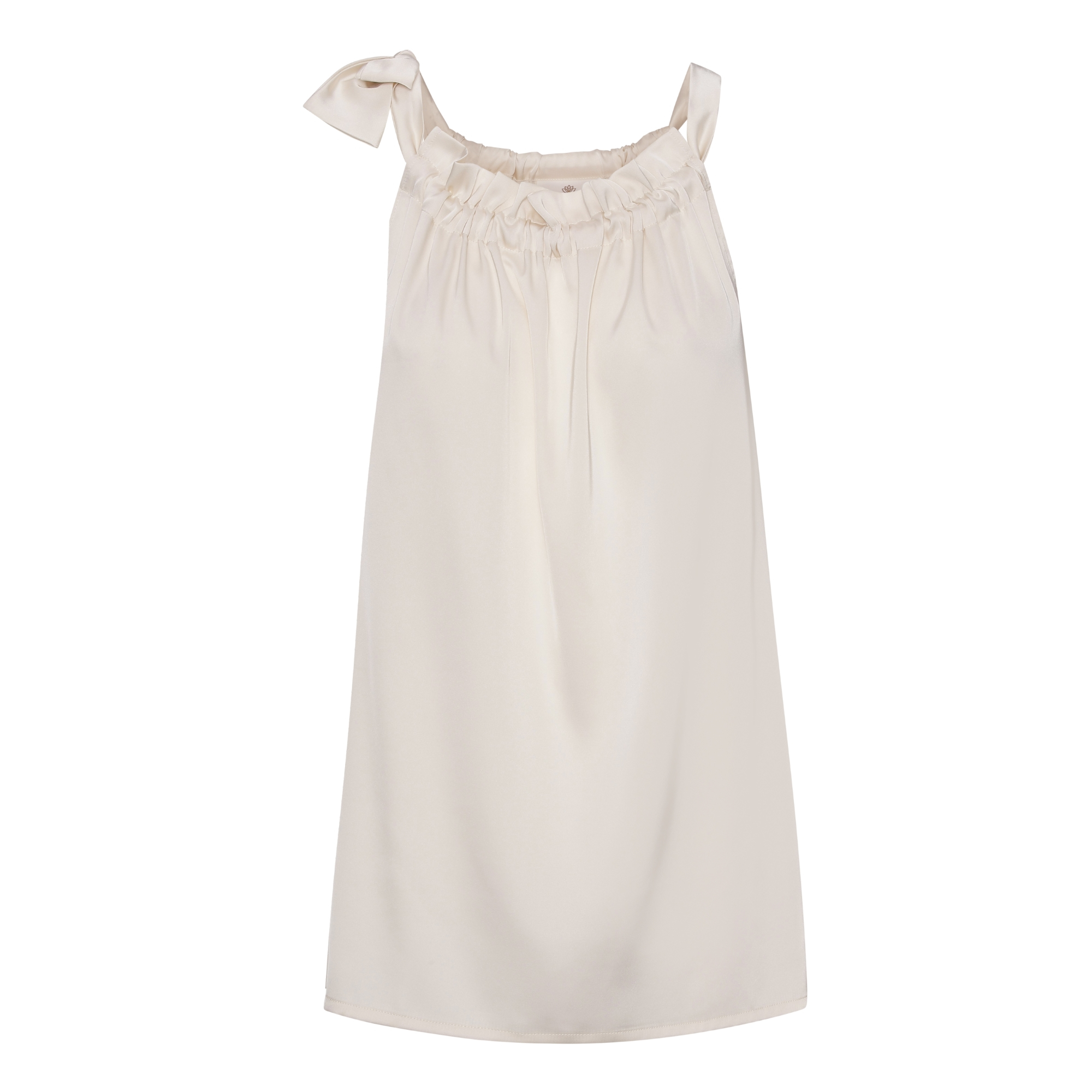 Karmamia ruffle tie top ivory | KØB HER