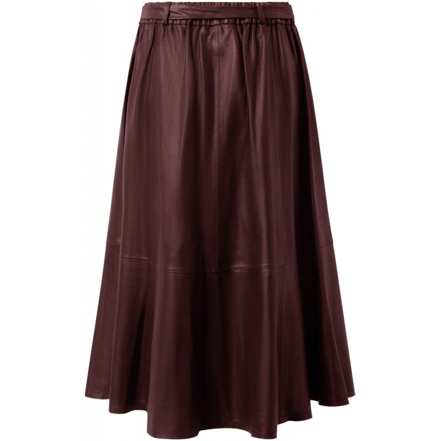 DEPECHE A SKIRT W/ BELT BORDEAUX-5797