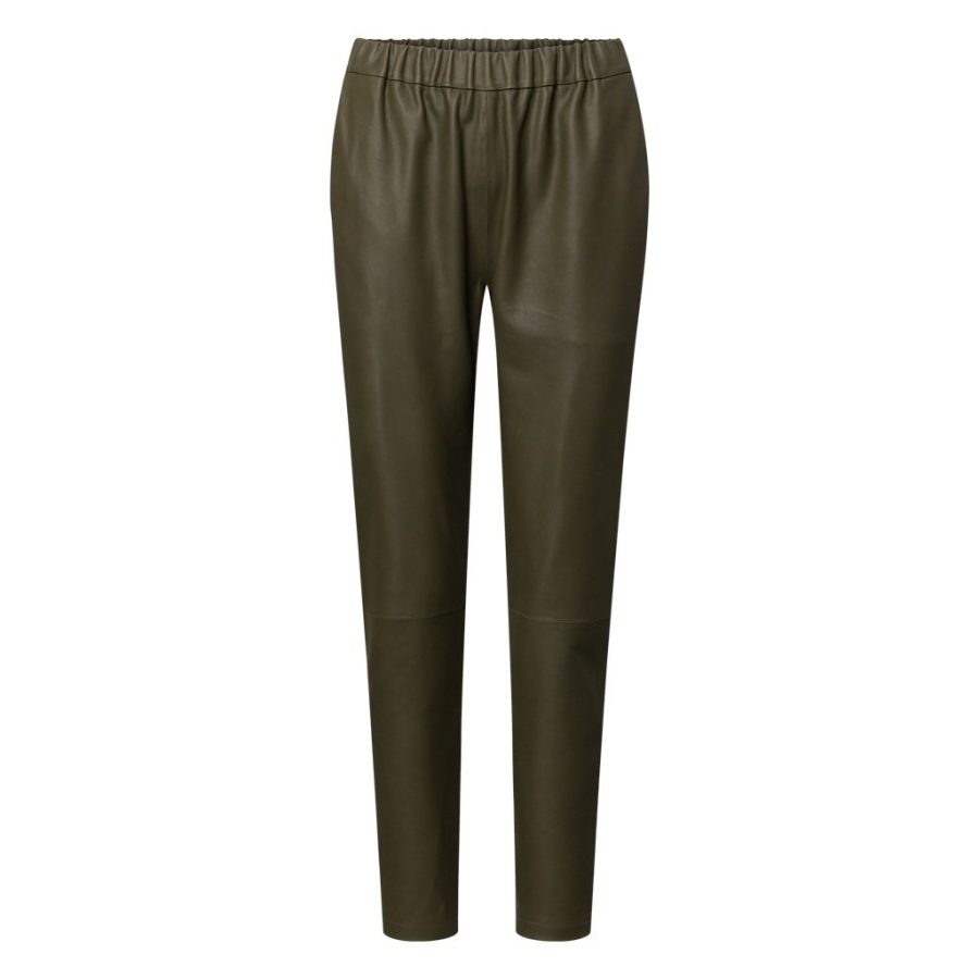 DEPECHE LEATHER PANT LEAF GREEN-0