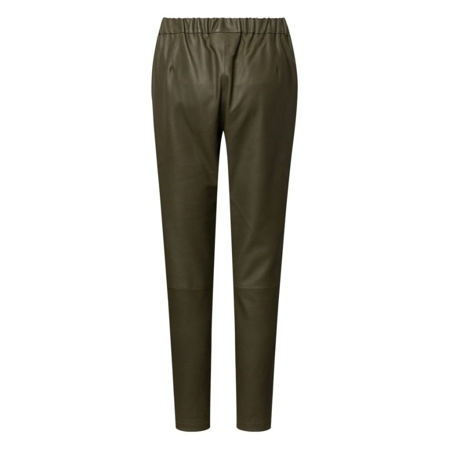 DEPECHE LEATHER PANT LEAF GREEN-5687