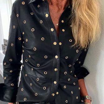 DEPECHE SHIRT W RIVETS BLACK-0