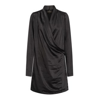 KARMAMIA MADISON DRESS BLACK RICH SATIN-0