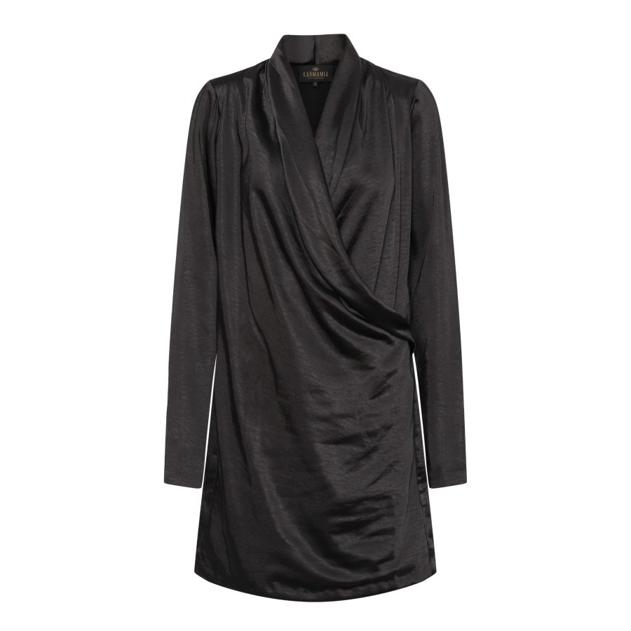 KARMAMIA MADISON DRESS BLACK RICH SATIN-0