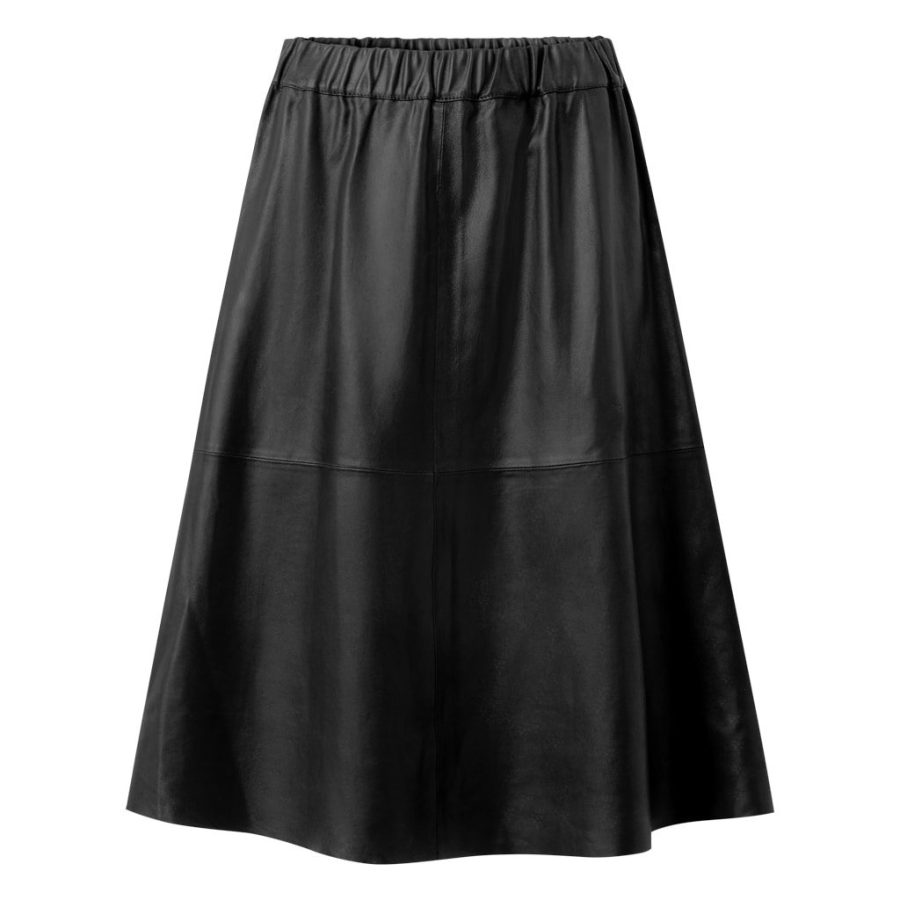 DEPECHE LEATHER SKIRT BLACK-0