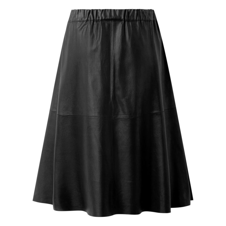 DEPECHE LEATHER SKIRT BLACK-5864