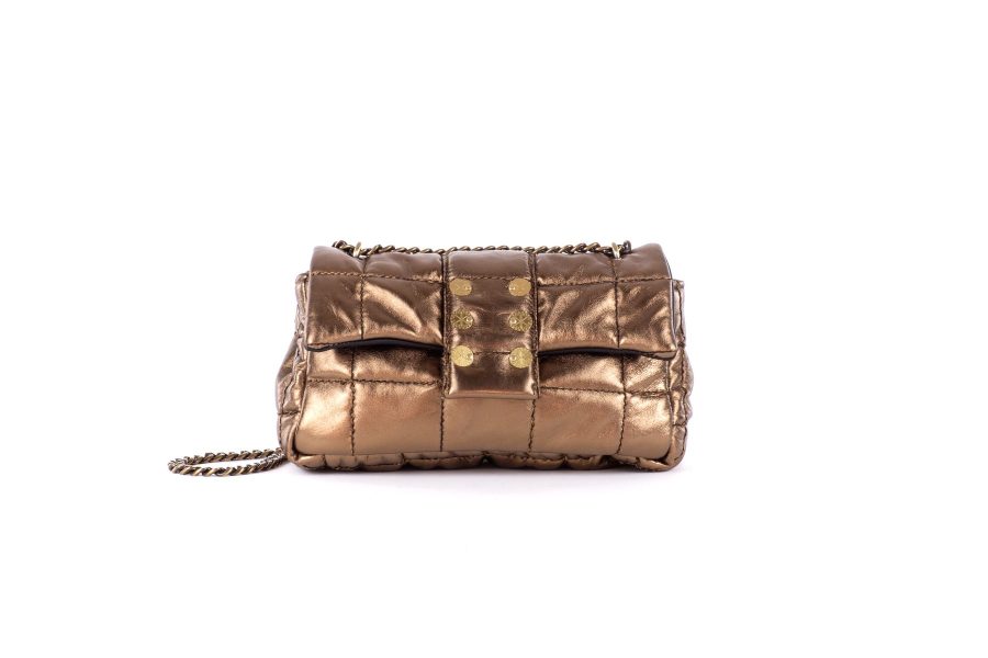 KOORELOO SAN FRANSISCO PILLOW BAG METALLIC LEATHER BRONZE -6166