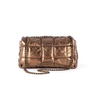 KOORELOO SAN FRANSISCO PILLOW BAG METALLIC LEATHER BRONZE -6165