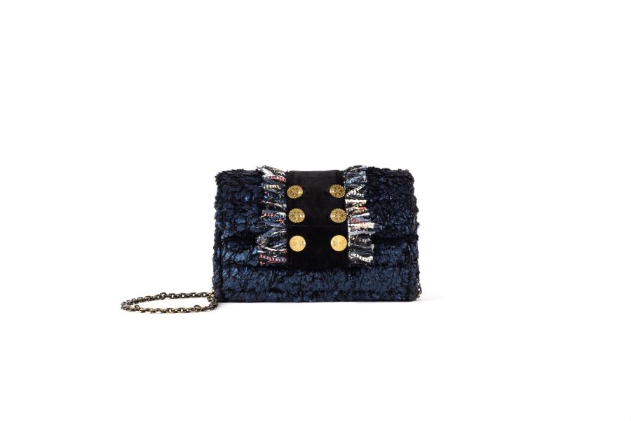 KOORELOO CLUTCH METALLIC BLUE TITLITS VELVET-0