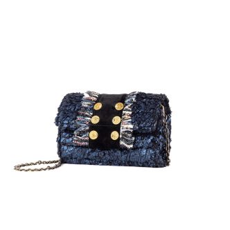 KOORELOO CLUTCH METALLIC BLUE TITLITS VELVET-6345