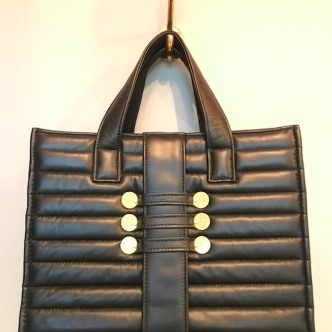 KOORELOO BOOK TOTE MIDI LEATHER BLACK GOLD COIND-0