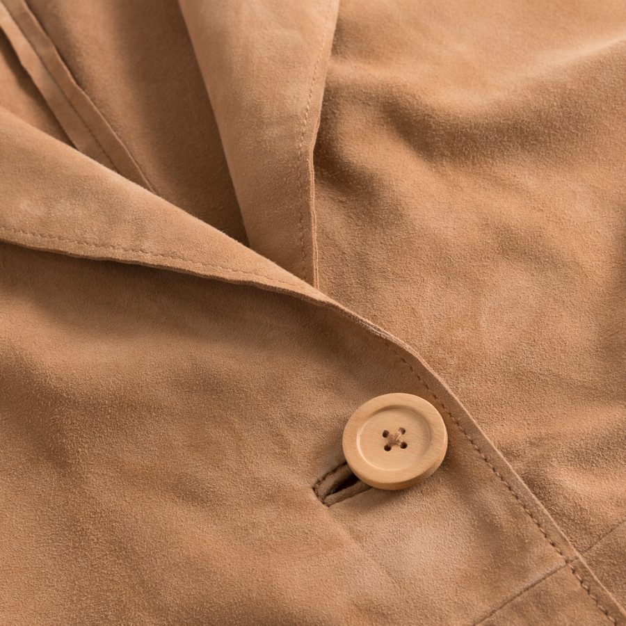 DEPECHE LEATHER LONG CARDIGAN 50286 SAND-6662