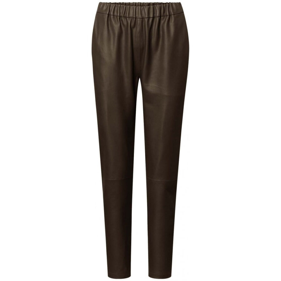 DEPECHE LEATHER PANT DUSTY TAUPE-0