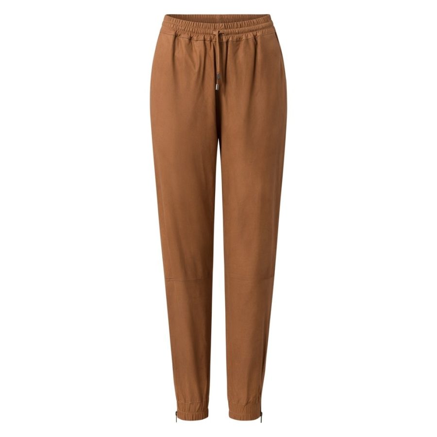 DEPECHE LEATHER PANTS 50244 CAMEL-0