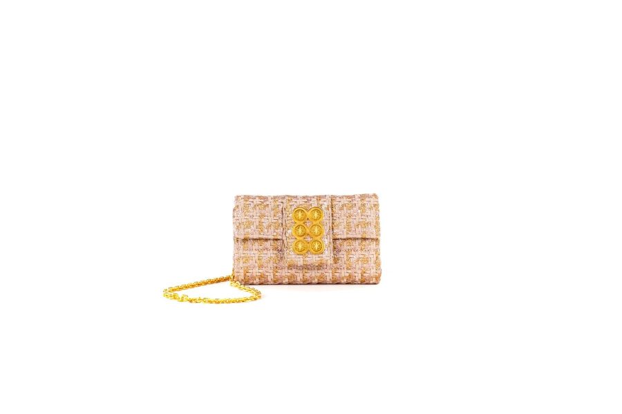 KOORELOO CLUTCH AMALFI VI COIN CIRCLES NUDE/GOLD-0