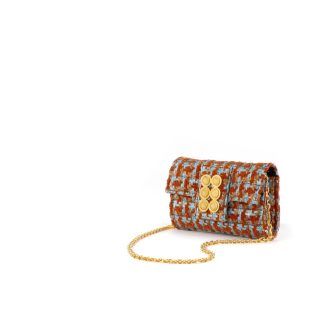 KOORELOO CLUTCH AMALFI VI COIN CIRCLES BLUE/ORANGE-7126