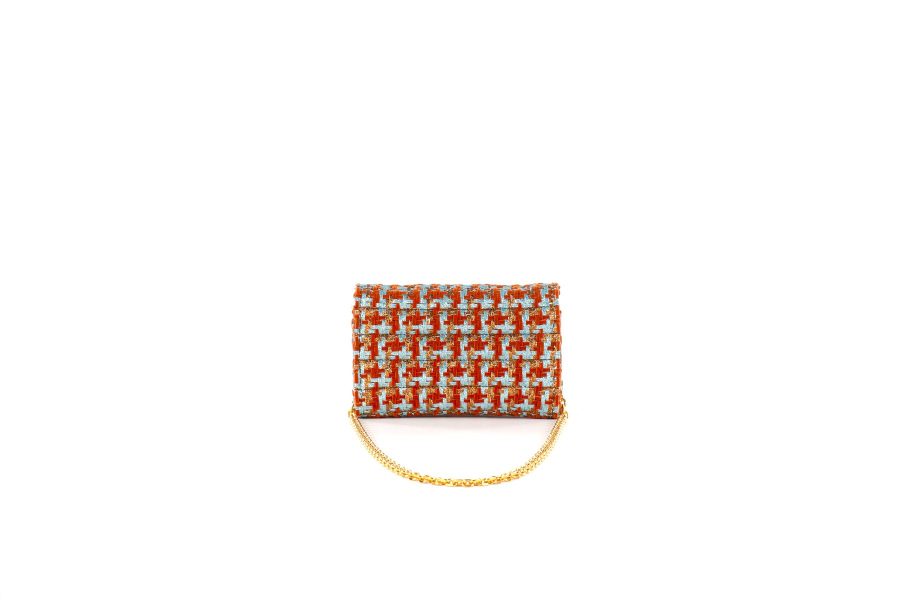 KOORELOO CLUTCH AMALFI VI COIN CIRCLES BLUE/ORANGE-7127