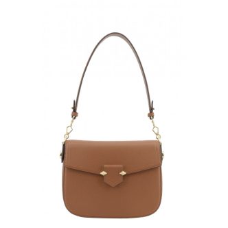 POURCHET LARGE FLAPPED CROSS BODY CAMEL-0