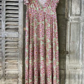 BANDITAS ROSINA/GABRIELLA DRESS LIME FLOWER-0