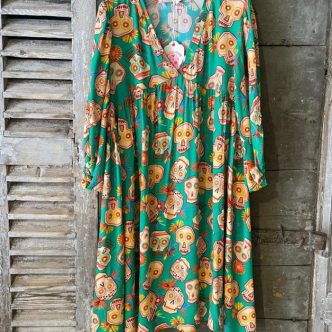 BANDITAS POMPELMO DRESS GREEN SQULL-0