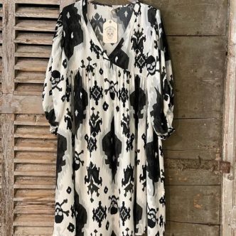 BANDITAS POMPELMO DRESS BLACK WHITE-0