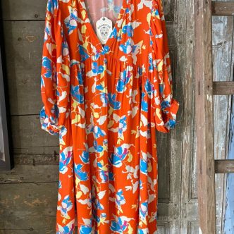 BANDITAS POMPELMO DRESS ORANGE FLOWER-0