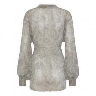 KARMAMIA LOLA ANTIQUE SILVER WRAP BLOUSE-8735