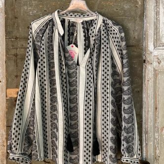 BANDITAS IBIZA BLOUSE BLACK-0