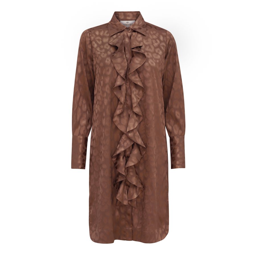 KARMAMIA RUFFLE KIMONO BRONZE LEO JACQUARD-0