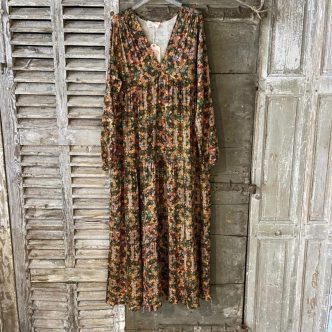 BANDITAS DRESS DARK GREEN FLOWER-0