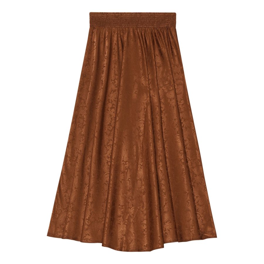 KARMAMIA SAVANNAH SKIRT RUST PAISLEY JACQUARD-9002