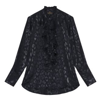 KARMAMIA STELLA SHIRT NAVY LEO JACQUARD-0