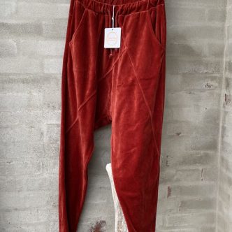 CL IV 16089 VELOUR PANTS RUGGINE ORANGE-0