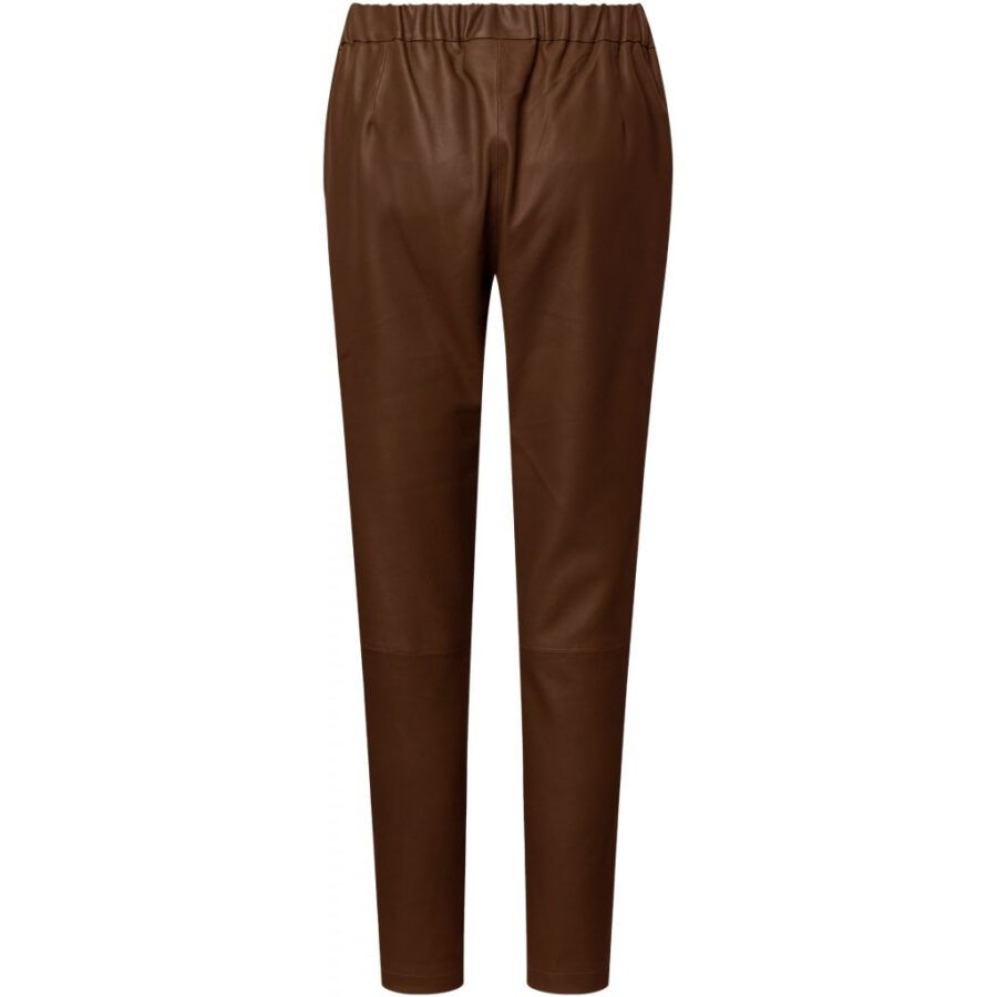 DEPECHE COOL BAGGY LEATHER PANT 50022 BROWNIE-9372