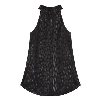 KARMAMIA ELOISE TOP BLACK LEO JACQUARD-0