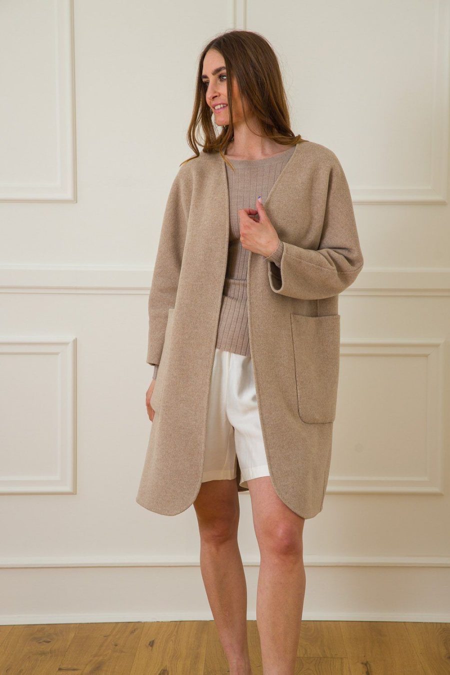 O'TAY CASHMERE COAT SAND-0