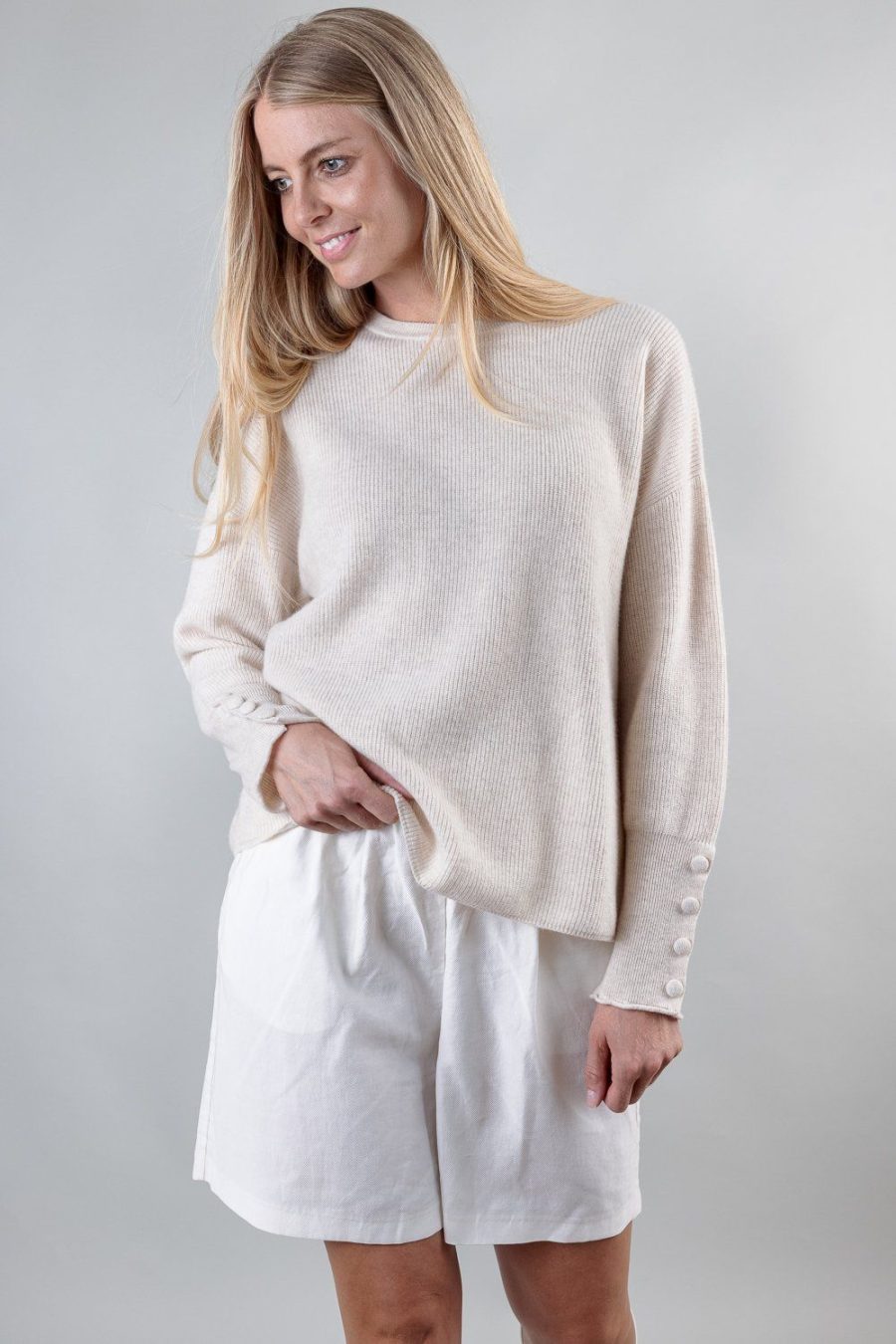 O'TAY NELLIE CASHMERE SWEATER WARM BEIGE-0