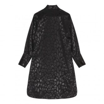 KARMAMIA RUFFLE KIMONO SHORT BLACK LEO JACQUARD-9241
