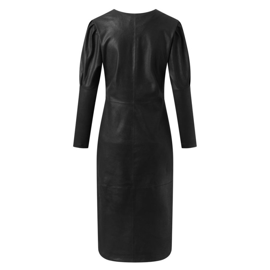 DEPECHE FEMININE LEATHER DRESS 50356 BLACK-9205