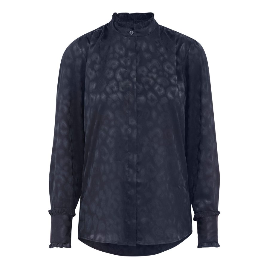 KARMAMIA TRINITY SHIRT NAVY LEO JACQUARD -0