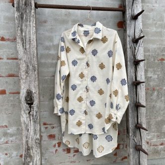 CL IV 40454 BLOUSE CREAM BLACK-0