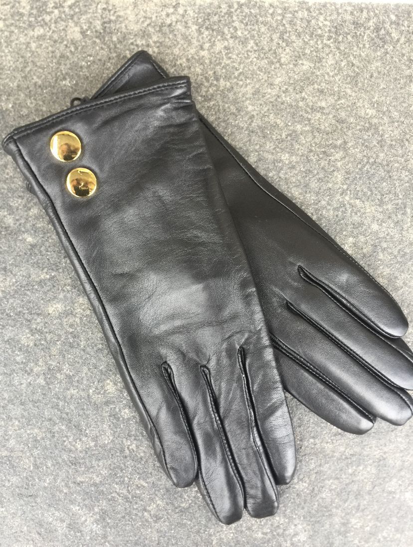 DEPECHE LEATHER GLOVES WITH BUTTONS 14892-0