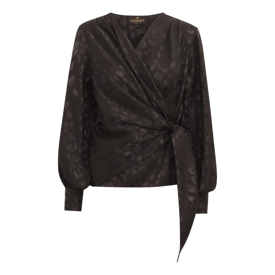 KARMAMIA INES BLOUSE BLACK LEO JACQUARD-0