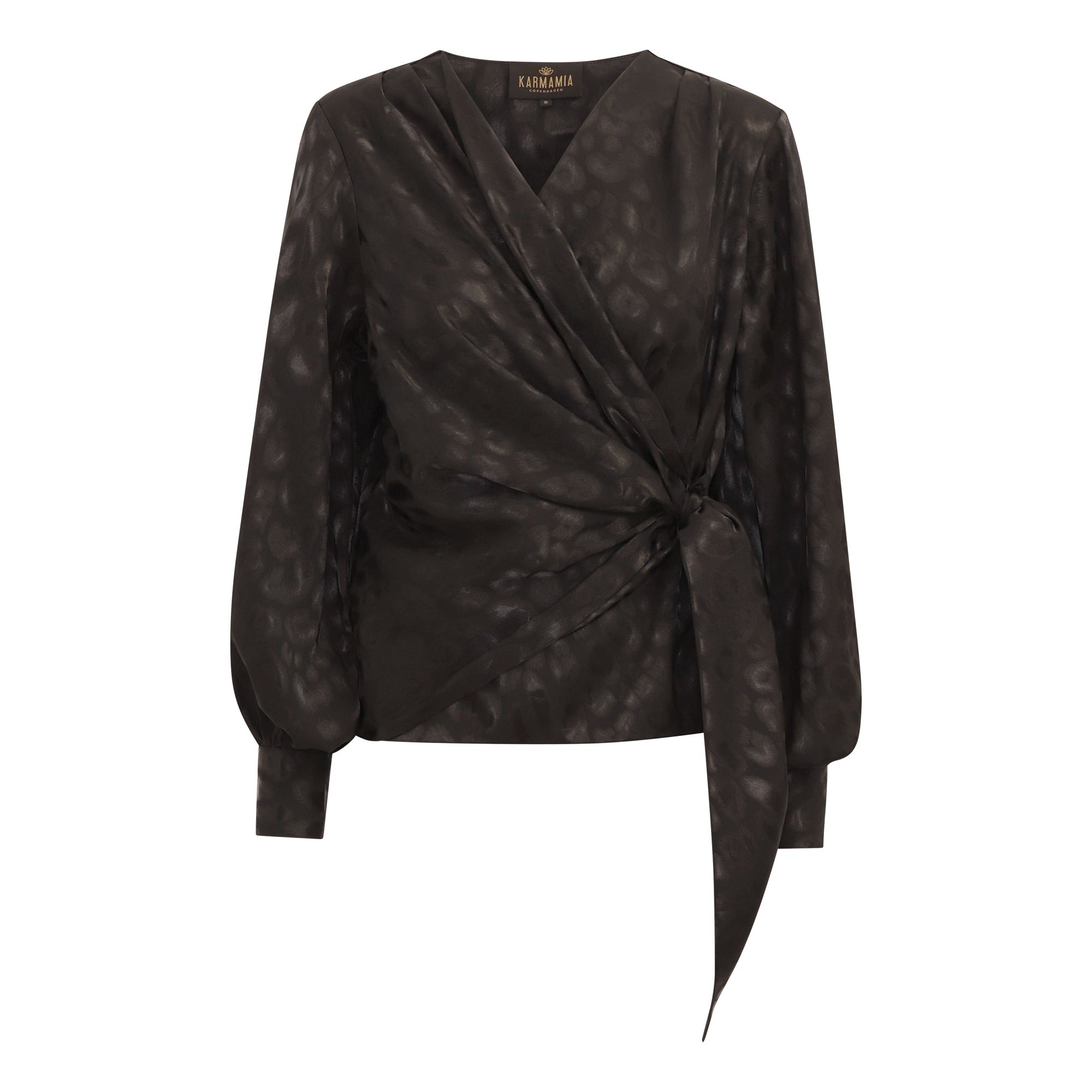 Karmamia ines blouse black leo jacquard | KØB HER