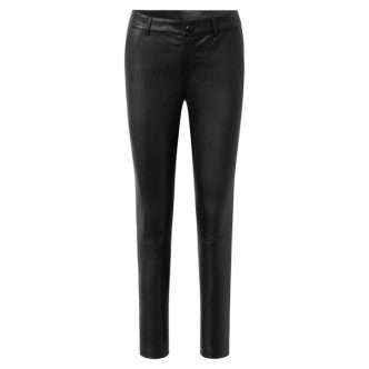 DEPECHE LEATHER PANTS 14254 BLACK-0