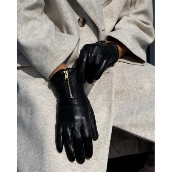 DEPECHE LEATHER GLOVES 14894 GOLD PLATINO-9782