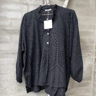 CL IV LOTUS-2880 BLOUSE PRINT 1 BLACK-0