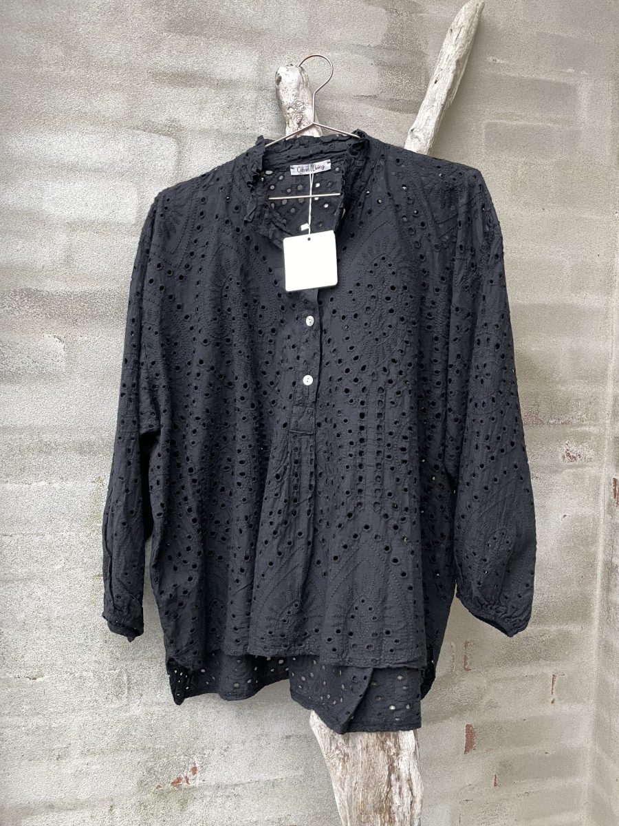 CL IV LOTUS-2880 BLOUSE PRINT 1 BLACK-0