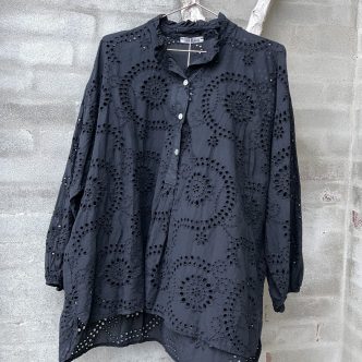 CL IV LOTUS-2880 BLOUSE PRINT 5 BLACK-0